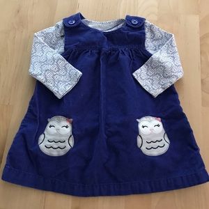 Carter’s corduroy owl jumper with bodysuit